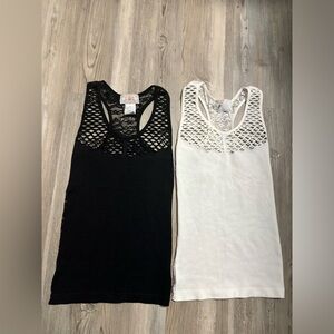 F & F (2) One Size Tanks with lace back, you will get both